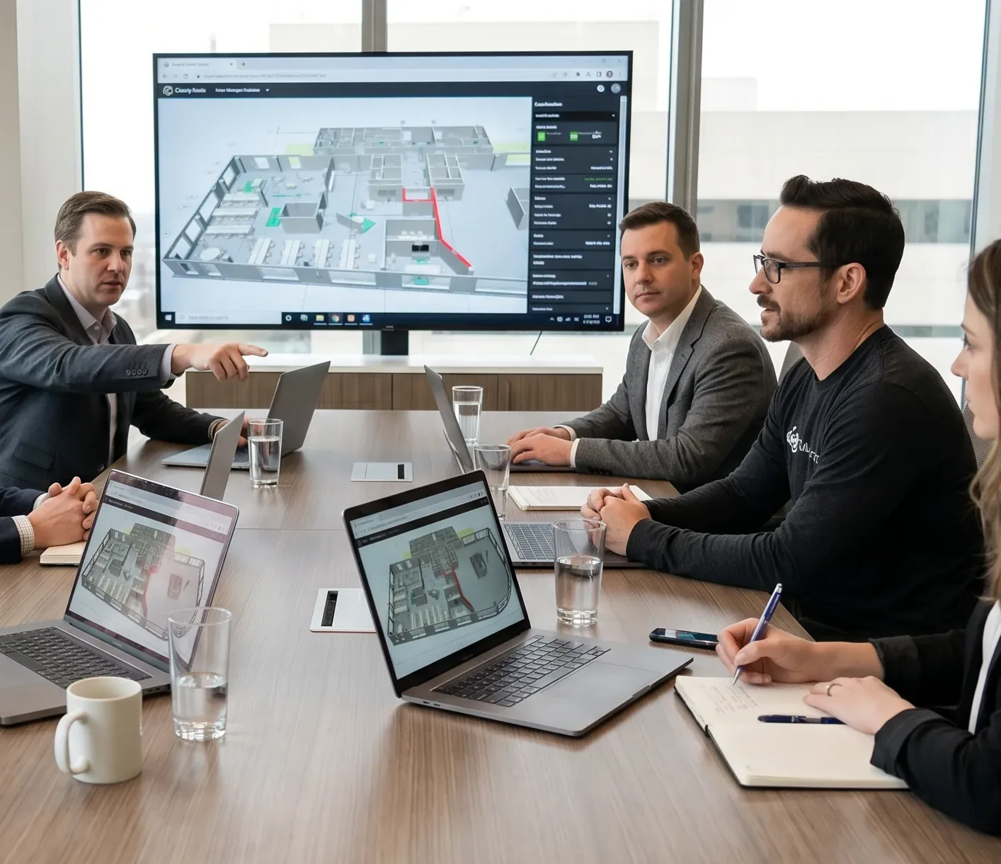 A building on a tablet at the center of the AI platforms, systems and teams it connects to